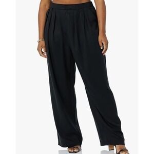 NWT TEREA by Andrea Pitter Black Wide Leg Cropped Pants Size M